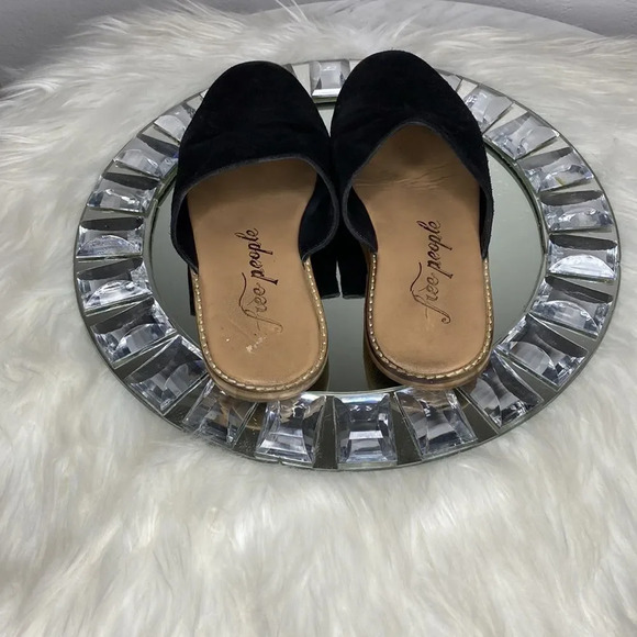 Free People Black Suede Flat Mules 38 - Picture 4 of 6